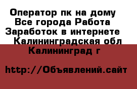 Оператор пк на дому - Все города Работа » Заработок в интернете   . Калининградская обл.,Калининград г.